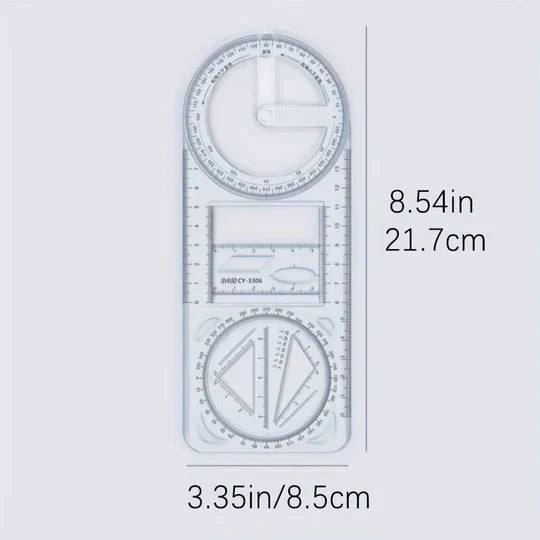 GeoMaster – Multifunctional Geometric Plastic Ruler