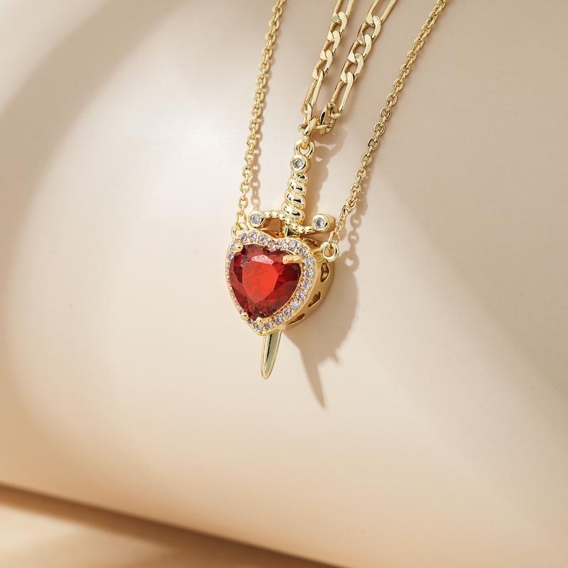 EternaBond – Sword & Heart Matching Couple Necklaces