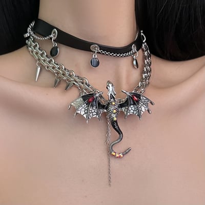 DragonWings – Imprisoned Flying Dragon Necklace