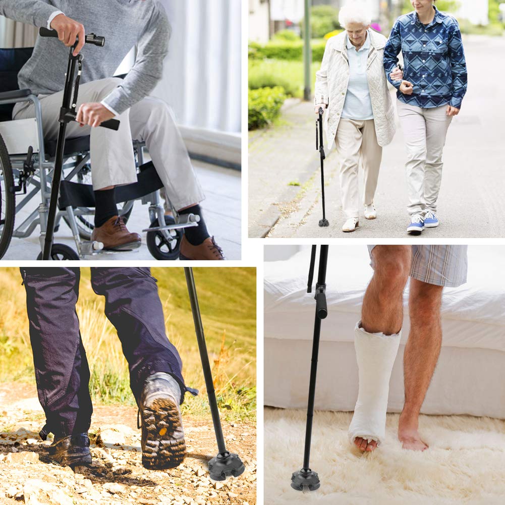 TravelEase - Compact Folding Stability Cane with Light