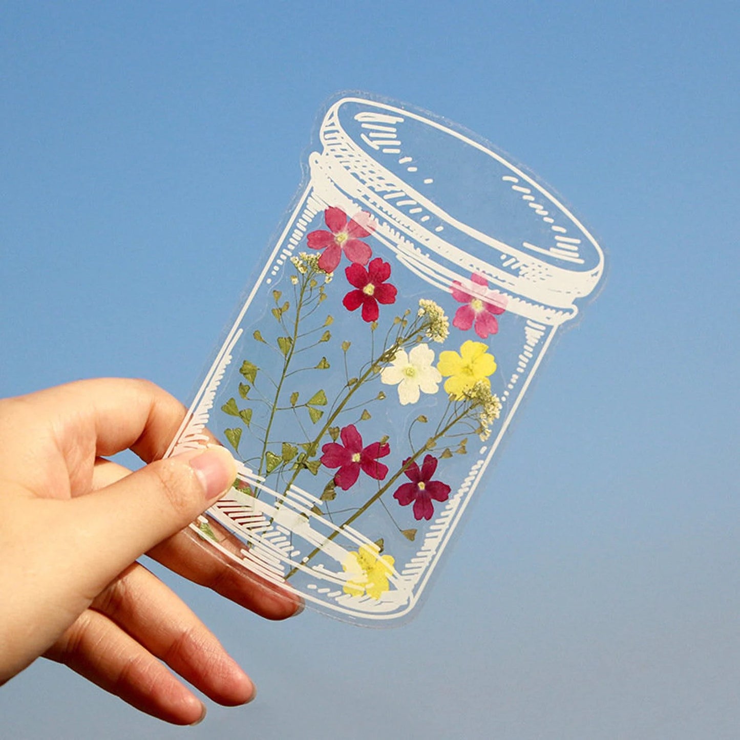 GlassGarden - 20pcs Transparent Bookmarks Inspired by Nature’s Art