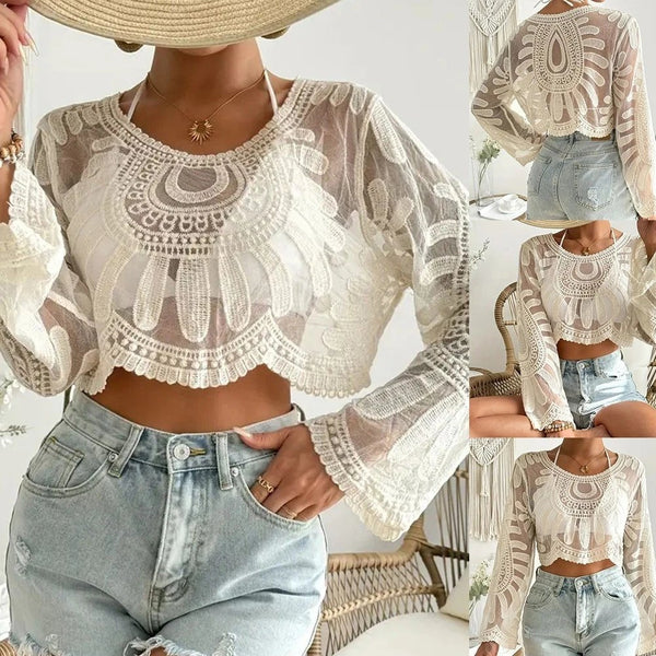 SunLace – Elegant Floral Beach Cover-Up for Vacations