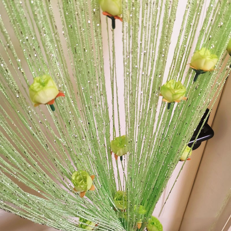 💥Rose Flower tassel Curtain(No-drill Velcro install)