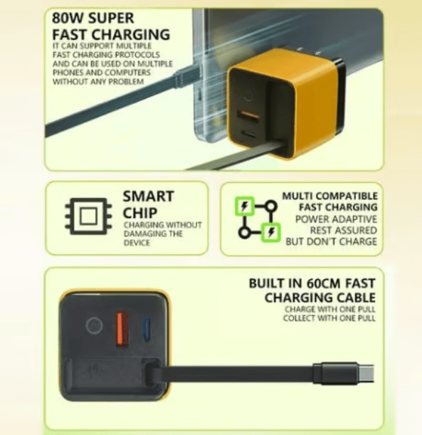 PowerFlex | 3-in-1 Retractable Fast Charger