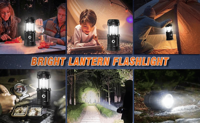 CampLuxe - Compact Collapsible Lantern with Solar Charging