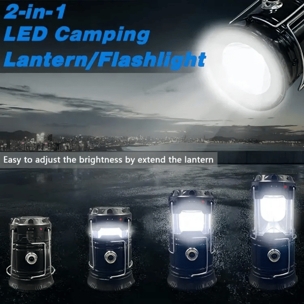 CampLuxe - Compact Collapsible Lantern with Solar Charging