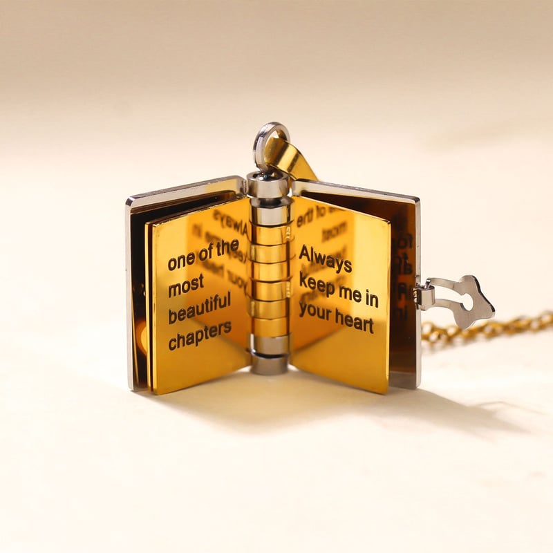 ChapterGlow – Elegant Book Pendant Necklace