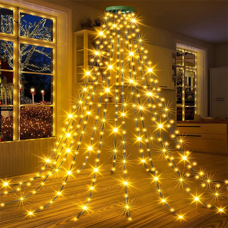 FestiveFlow – Christmas Tree Waterfall Light Ring