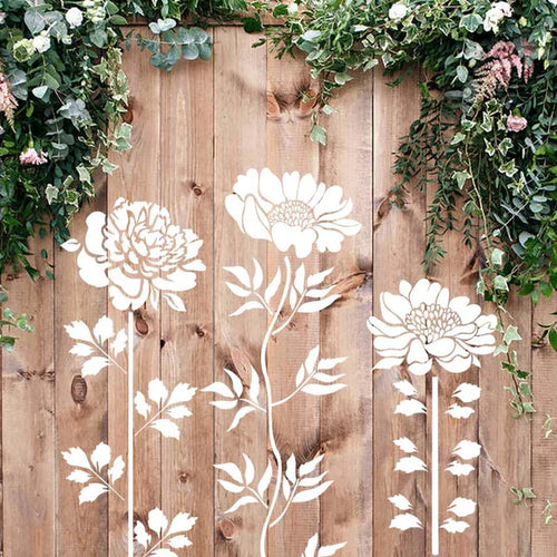 BloomTrace – Garden Fence Flower Stencils for DIY Décor