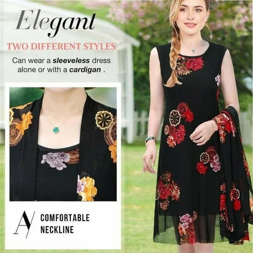 FloraChic – Elegant Print Dress Set