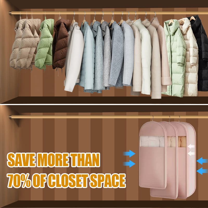 GarmentGlow – Sleek Hanging Storage Bag with Space Saving Zip