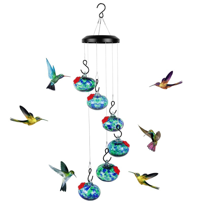 TwinkleSip | 2-in-1 Wind Chime Hummingbird Feeder