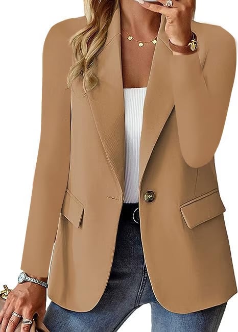 SleekForm – Solid Lapel Collar Office Blazer