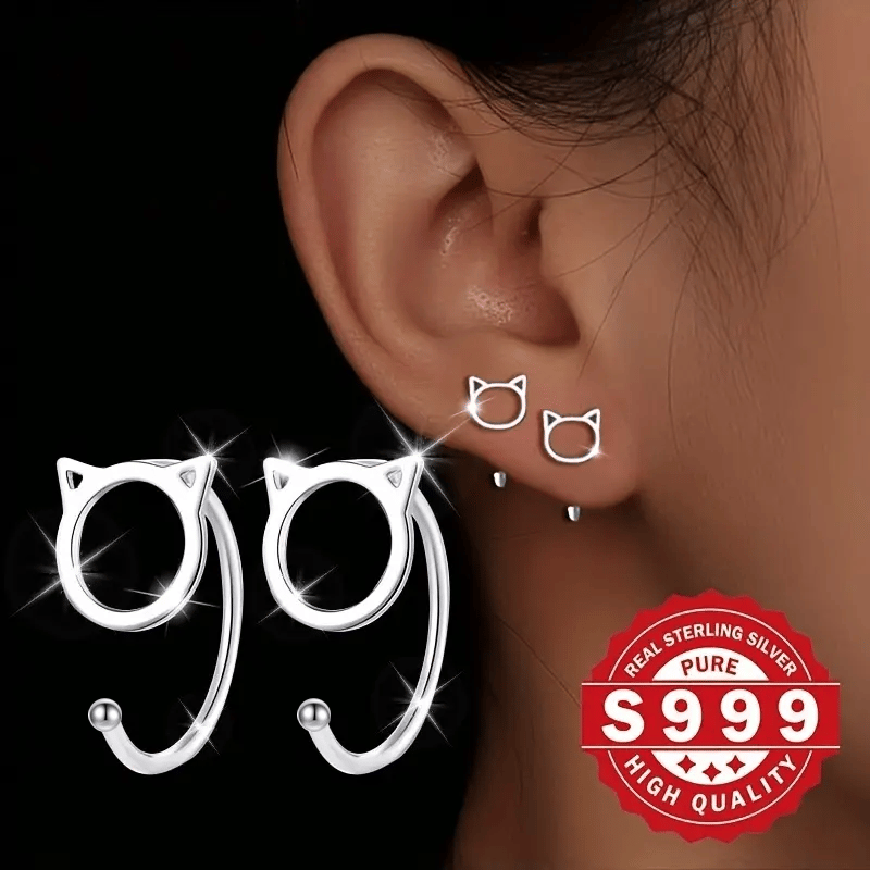 PurrLuxe – Hollow Cat Earrings