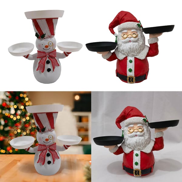 FrostyFeast – Christmas Snowman Treats Holder with Plate