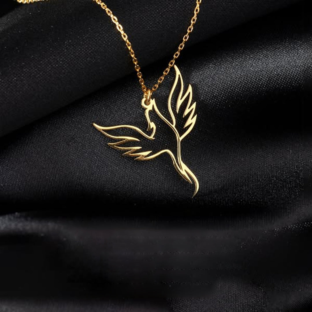 Tough As Fuck Fire Bird Phoenix Necklace