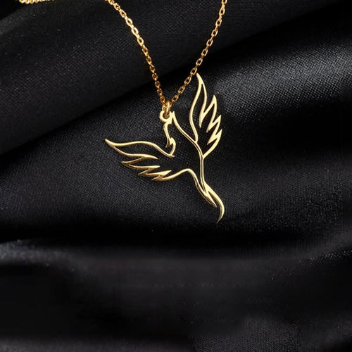 Tough As Fuck Fire Bird Phoenix Necklace