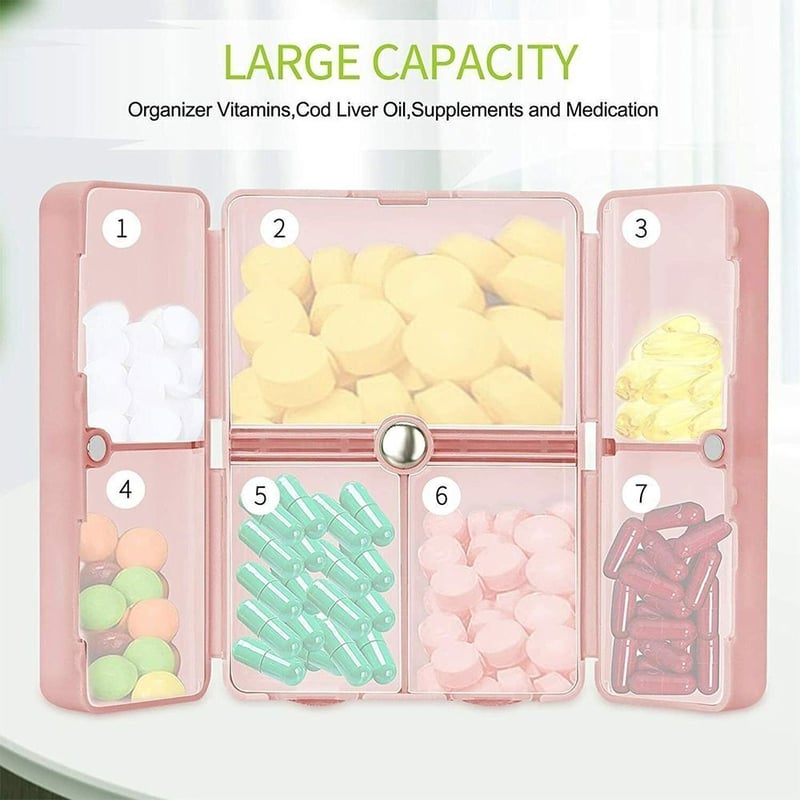 MediMate – 7 Compartment Portable Pill Case