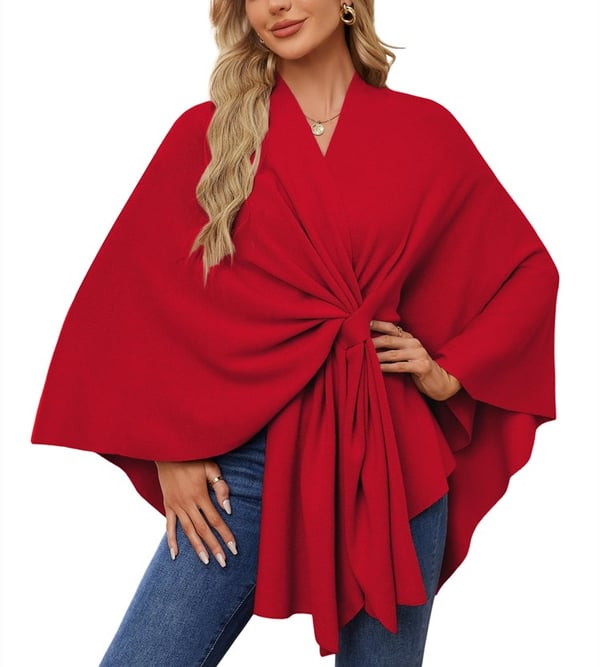 SilvaDrape – Chic Soft Poncho Sweater