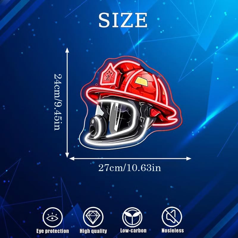 HeroGlow – Firefighter Helmet Neon Sign