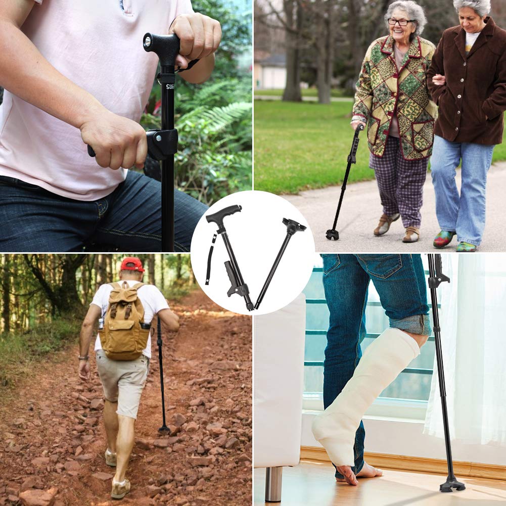 TravelEase - Compact Folding Stability Cane with Light