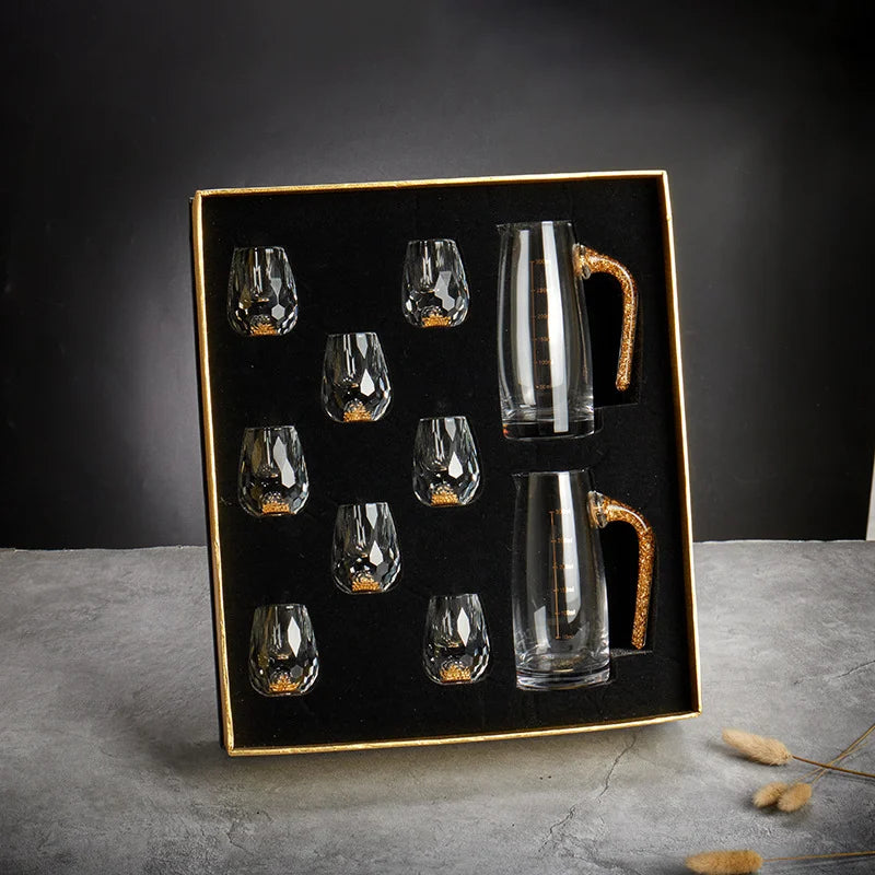GlacierGlow - Crystal Gold-Foil Shot Glass