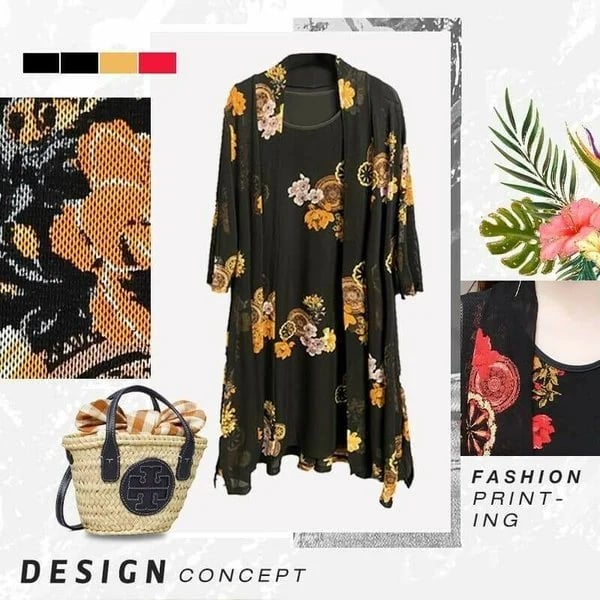 FloraChic – Elegant Print Dress Set