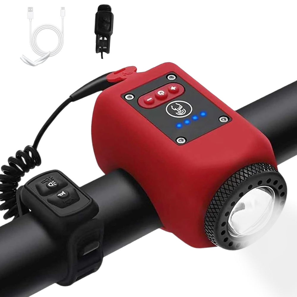 VibrantRide - 4-Mode LED Light with 110dB Bicycle Horn