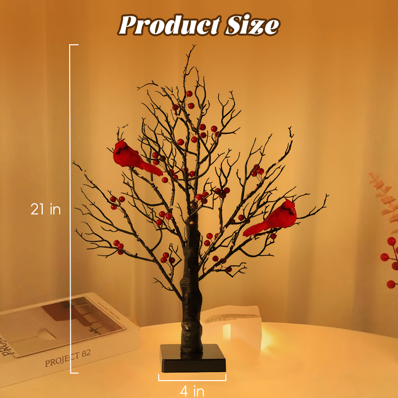 CardinalGlow – Vintage Lighted Berry Tree