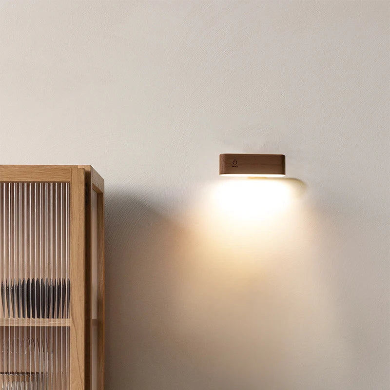 PureGrain – Walnut/Elm Magnetic Rechargeable Lamp