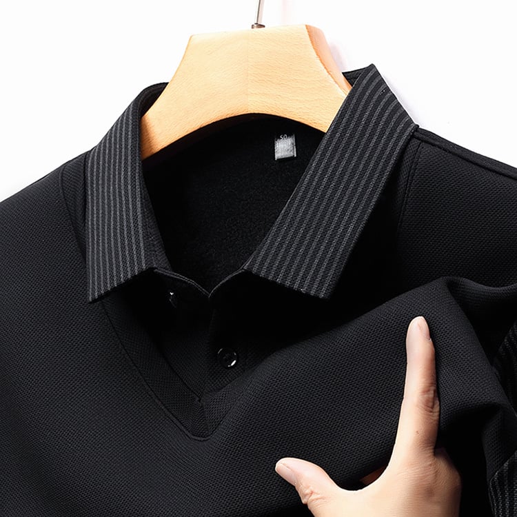 DualLayer – Striped Lapel Two-Piece Style Shirt