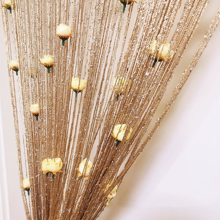 💥Rose Flower tassel Curtain(No-drill Velcro install)
