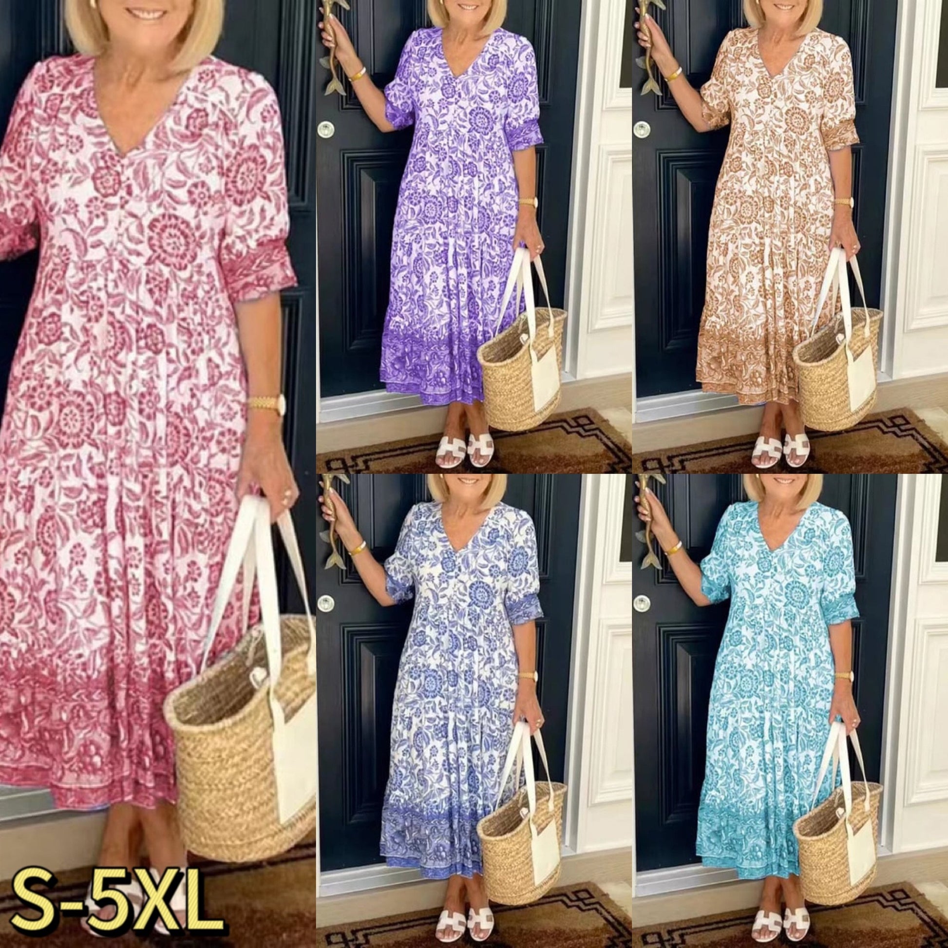 LunaLite - Effortless V-Neck Summer Dress