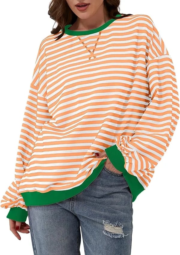 CozyBlend – Striped Color Block Sweatshirt