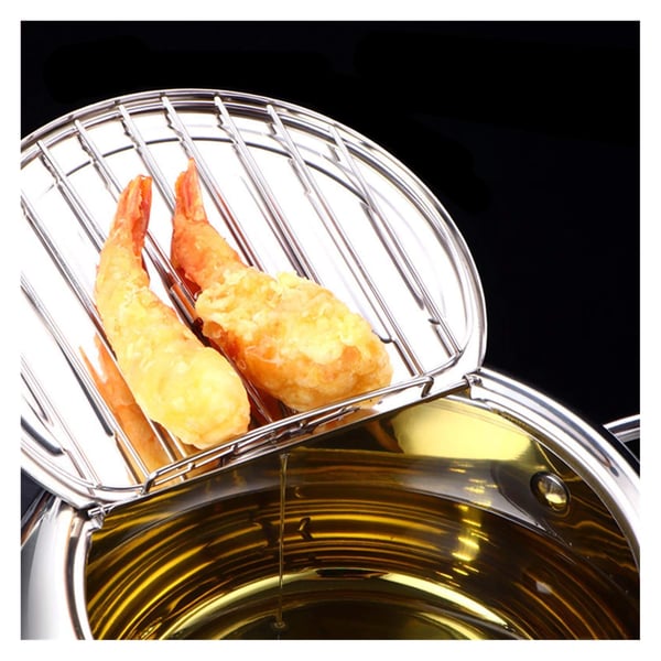 FryMaster – Stainless Steel Pot with Thermometer & Drip Drainer