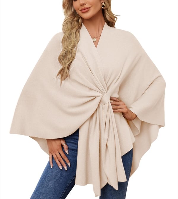SilvaDrape – Chic Soft Poncho Sweater