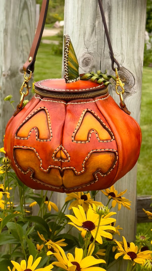 PumpkinCharm – Handmade Genuine Leather Pumpkin Bag