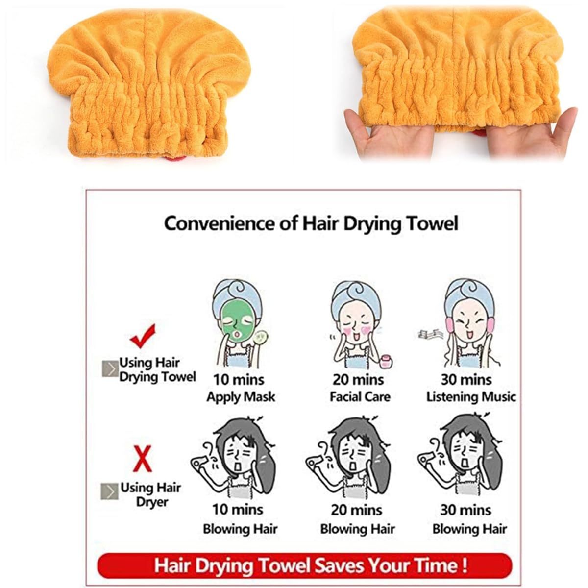 VelvetDry - Gentle Quick-Dry Microfiber Hair Wrap