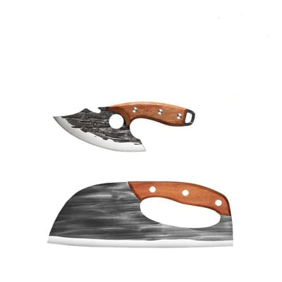 Premium Hand-Forged Chef's Knife & Cleaver Set