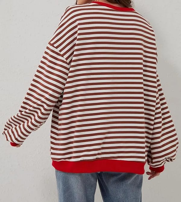 CozyBlend – Striped Color Block Sweatshirt