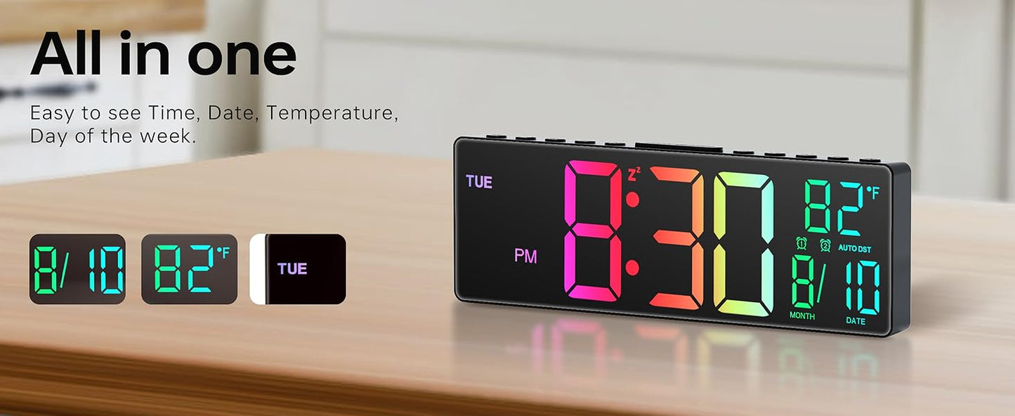 ColorWake – 10.5” Digital Clock with Multicolor Display