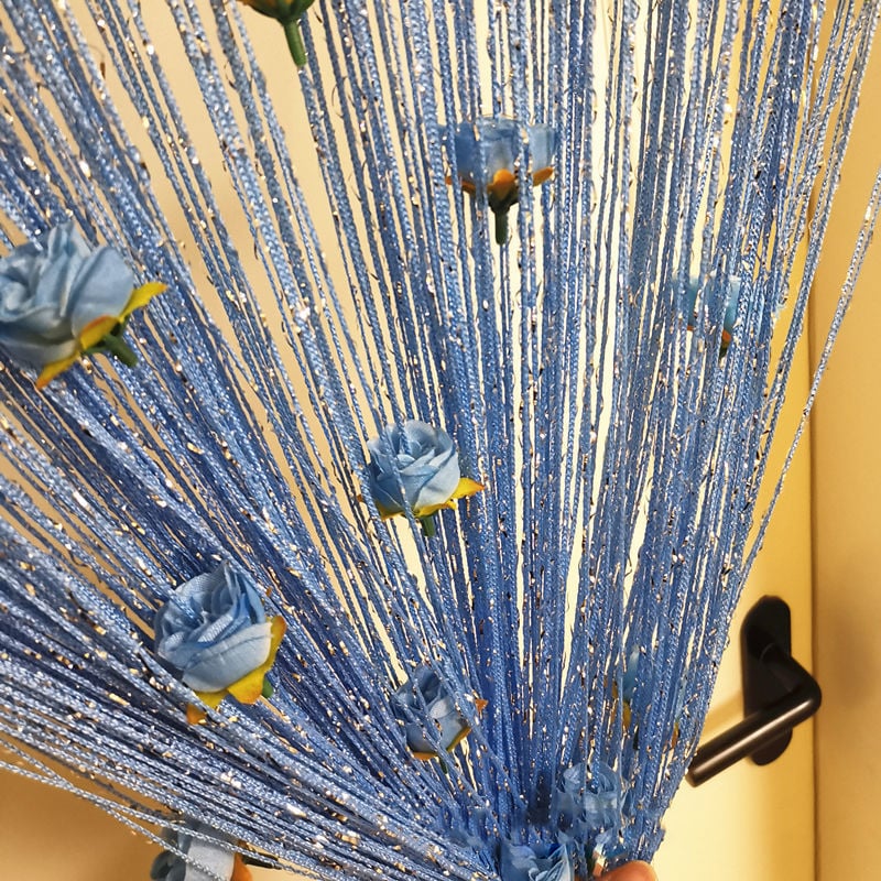 💥Rose Flower tassel Curtain(No-drill Velcro install)