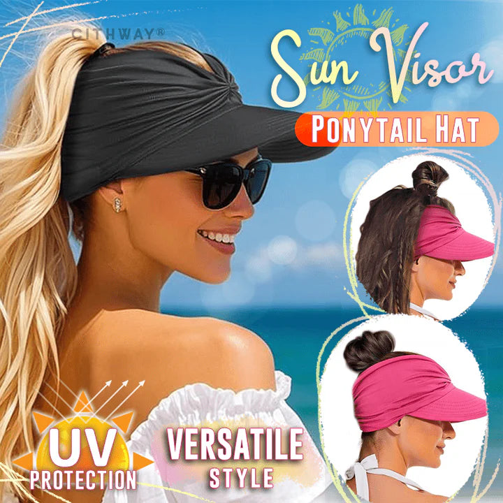 SunLuxe – Chic UV Visor Ponytail Hat