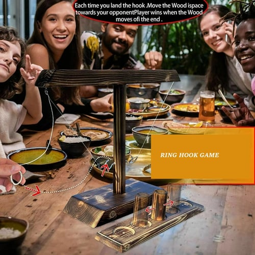 BrewToss – Fun Wooden Ring Hook Drinking Game