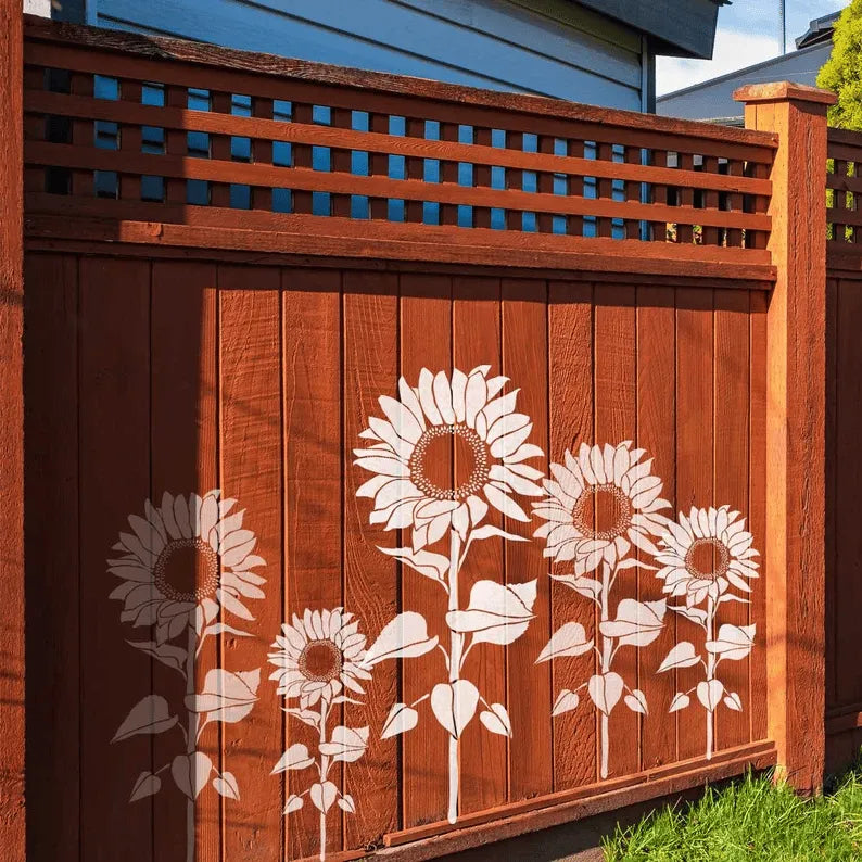 BloomTrace – Garden Fence Flower Stencils for DIY Décor