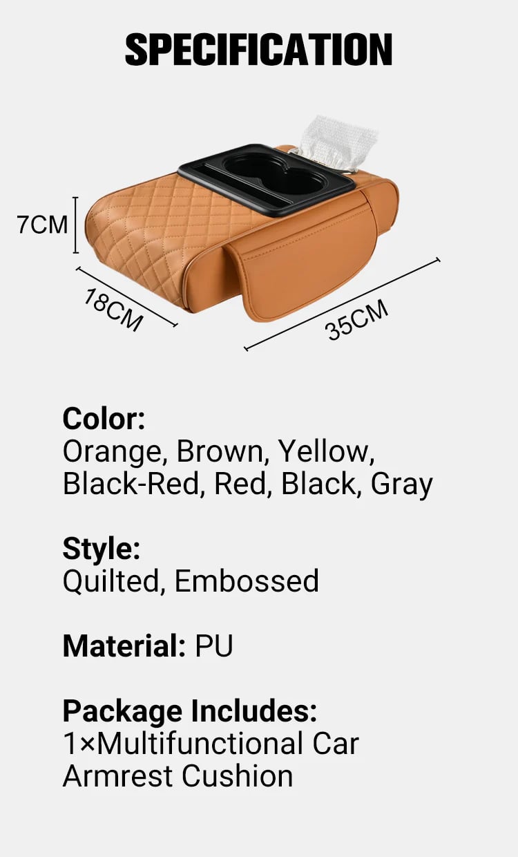 DriveLux – PU Leather Armrest Mat