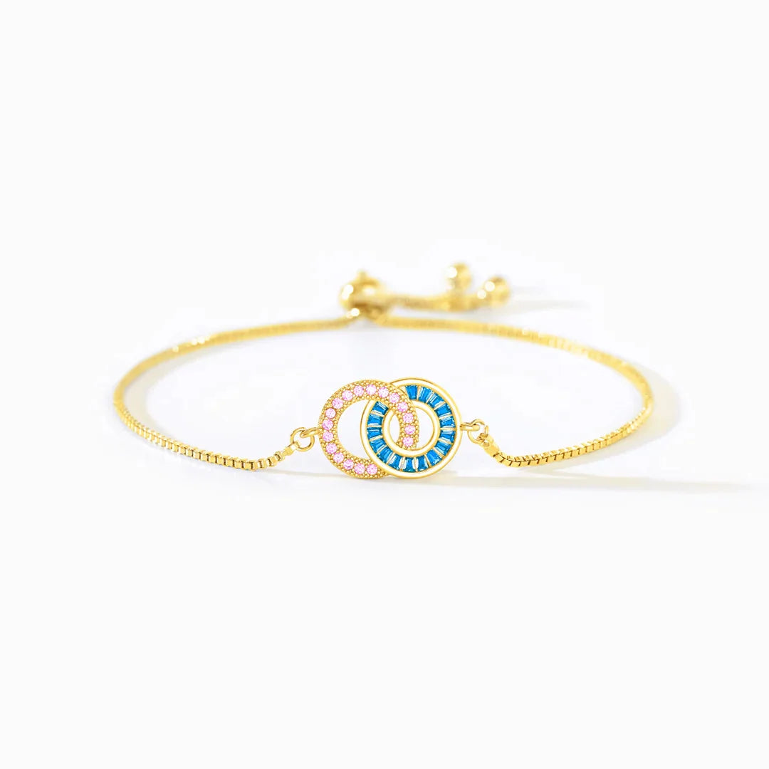 HeartLink – Custom Birthstone Circle Bracelet