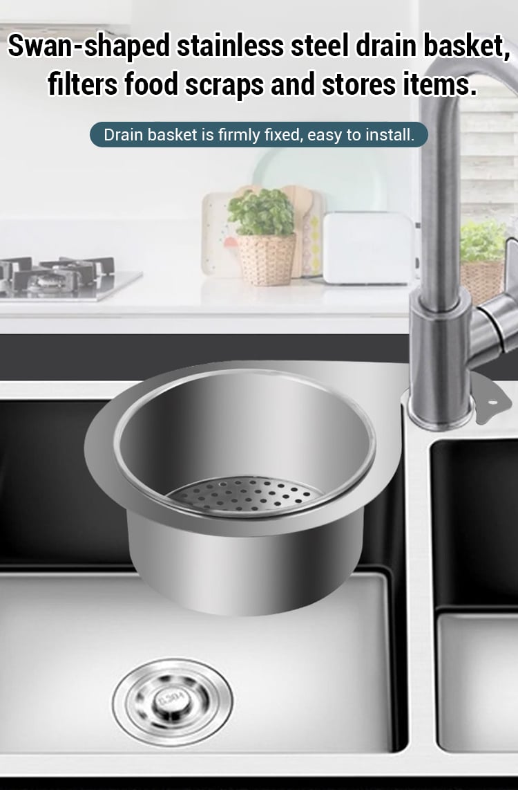 SwanDrain – Premium Stainless Steel Sink Basket