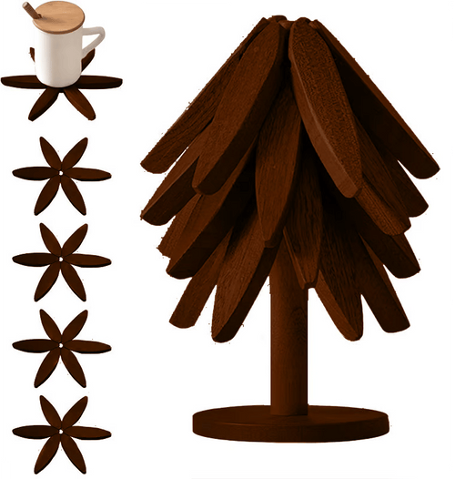FestiveBamboo – Christmas Tree Trivet Set