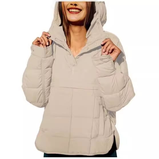 FrostEase – Oversized Hooded Puffer Pullover